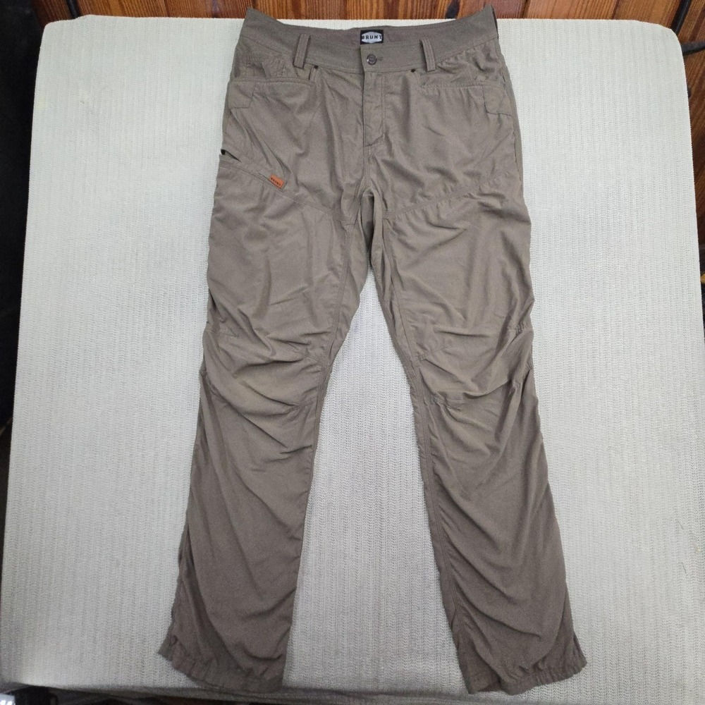 Brunt Pants Mens 34x34 Brown Costello Ripstop Stretch Nylon Workwear Outdoor